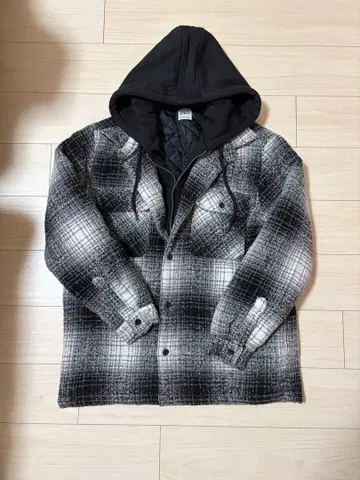 ZARA 체크 무늬 자켓 후드티 일체형