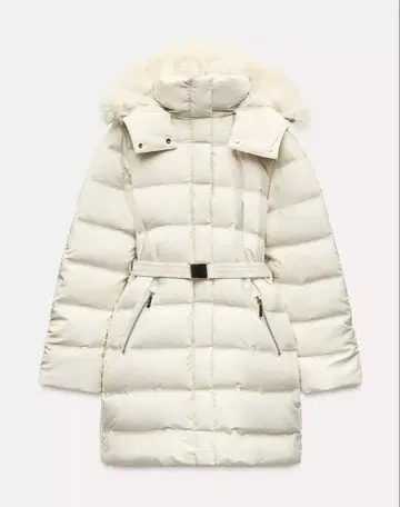 ZARA WIND PROTECTION 세미롱 기장 후드 다운 XS