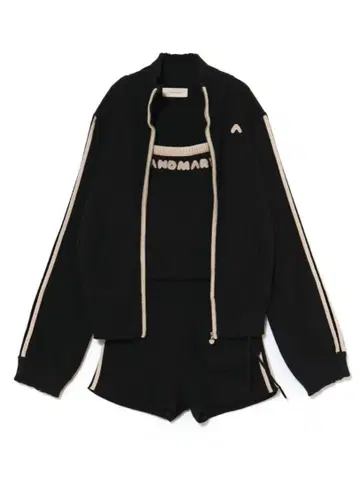 andmary Zoe full zip set up black