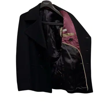 새상품급 Paul Smith 블랙 울 피코트 화려한 안감