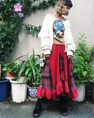 [인기] jouetie 체크 아지메 프릴 미디 스커트 M 쥬에티