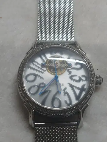 기계식 자동 와인딩 시계 (수동 와인딩 겸용) 실버 오픈 하트