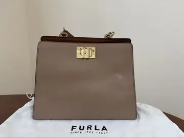 가격 인하 FURLA 가죽 숄더백 베이지 브라운