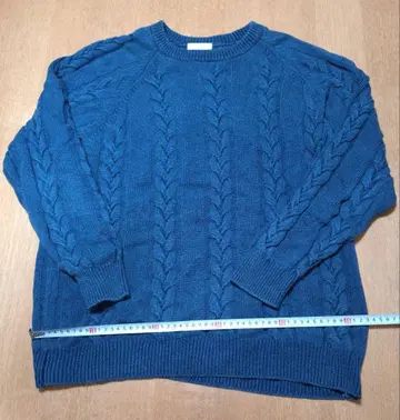 뷰티앤유스 유나이티드 애로우즈 케이블 짜임 니트 L 블루