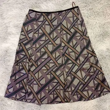 TRANSWORK 미디 스커트 M 올 패턴 멀티 컬러 플레어 삼양상회