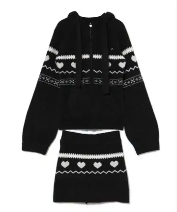 andmary Heart knit set up black