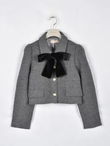 An MILLE 리본 트위드 자켓 그레이