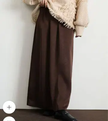 셀렉트모카 새틴 와셔 내로우 스커트 브라운 L