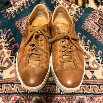 Santoni 브라운 사이즈 9 가죽 스니커즈 이탈리아제