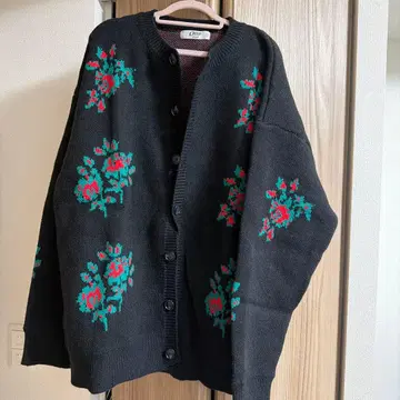 Otte 서울 한국 스타일 세일 꽃 패턴 니트 가디건과 셔츠 세트