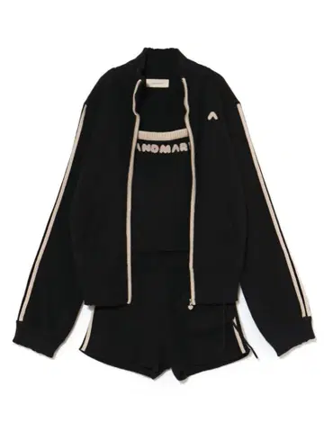 andmary Zoe full zip set up black