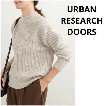 URBAN RESEARCH DOORS 울 혼방 케이블 컴팩트 니트