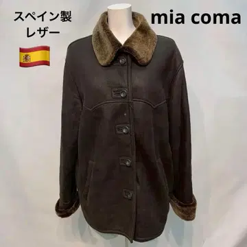 mia coma 니치와 무스탕 자켓 브라운