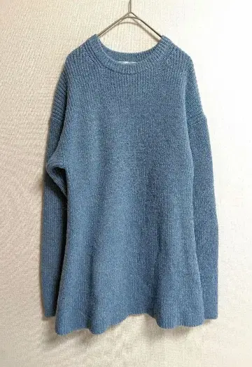 슬로브 이에나 컬러 라메 니트 풀오버 블루