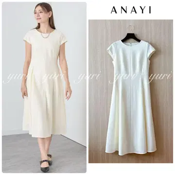 [ 969 ] 아나이 울 트윌 저리 플레어 원피스 아이보리 38