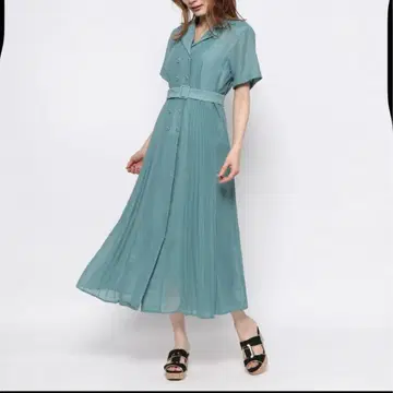 Lily Brown 오픈 카라 셔츠 원피스