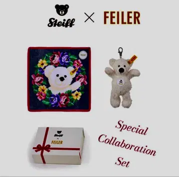 미개봉 일본 니혼바시 미츠코시 FEILER 손수건 steiff 테디베어