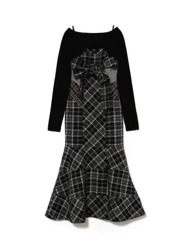 Juni check dress Black S 사이즈