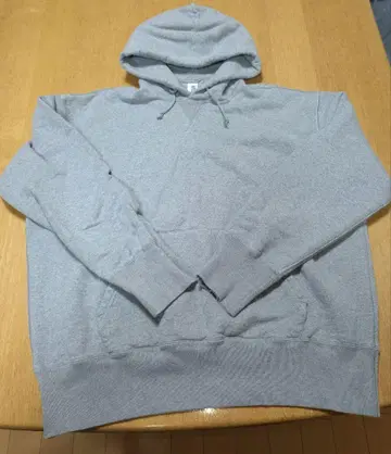 BEAMS 별주 LOOPWHEELER XL 그레이 후드티 두꺼운 원단