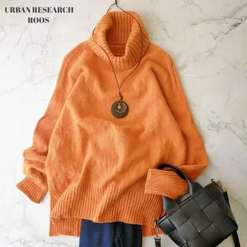 어반리서치 로쏘 오렌지 터틀넥 울 스웨터 울 100%