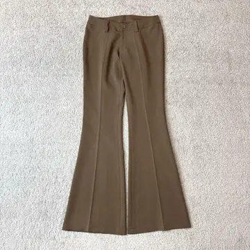 플레어 슬랙스 팬츠 센터라인 브라운 계열 슬림 레그 슬림 롱 레그