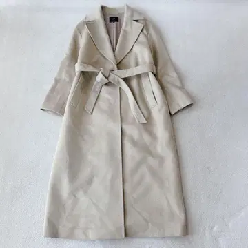 최근 23구 벨티드 롱 코트 캐시미어 여배우 옷깃 베이지 36