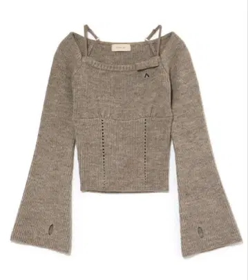 andmary Baby ribbon knit tops gray