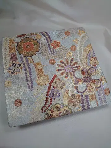 꽃무늬 순수 실크 육통 후쿠로 오비