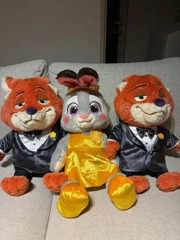 새상품 주토피아2 봉제 인형 3체 세트