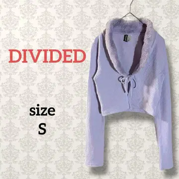 디바이디드 [ S ] 인조 모피 트리밍 리브 니트 가디건 숄카라