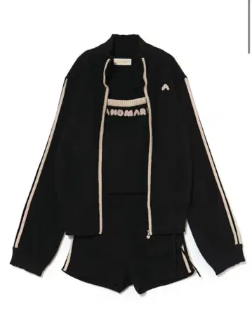 andmary Zoe 풀 집업 세트 블랙