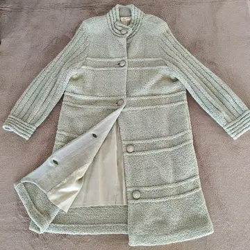 새상품급 니트 롱 코트 라이트 그린