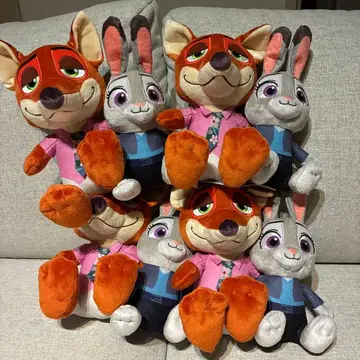 최저가! 주토피아 2 닉 와일드 & 주디 봉제 인형 4세트