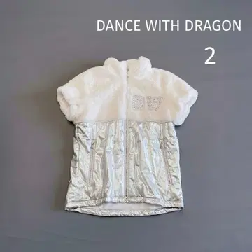 DANCE WITH DRAGON 실버 메탈릭 보아 퍼 자켓