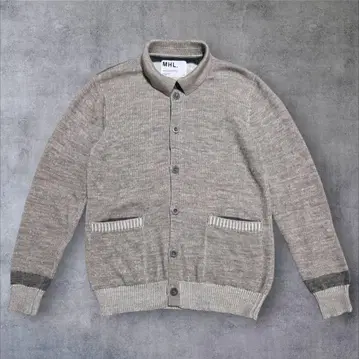 MHL. 마가렛호웰 카라 부착 니트 셔츠 가디건 M