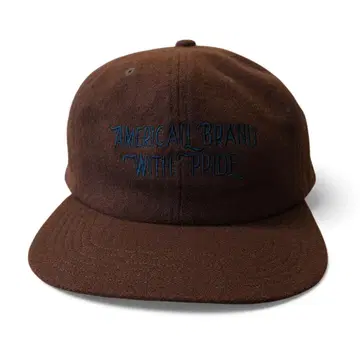 schott 샷 6패널 울 캡 트래커 자수 브라운