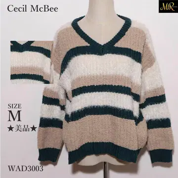 새상품급 세실 맥비 상의 스웨터 긴팔 보더 보들보들 소재 V넥