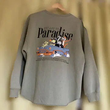 RODEO CROWNS 그린 빅 맨투맨 FREE 귀여운 프린트