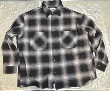 FREAK'S STORE 옴브레 체크 긴팔 셔츠 블랙