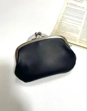 모자 가마구치 미니 지갑 소가죽 블랙