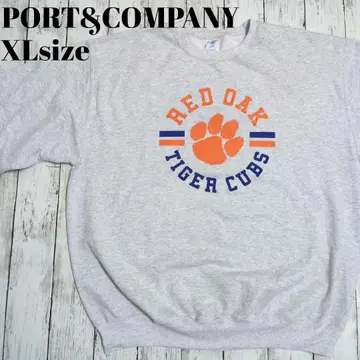 미국 빈티지 의류 맨투맨 포트 앤 컴퍼니 타이거 호랑이 발자국 프린트