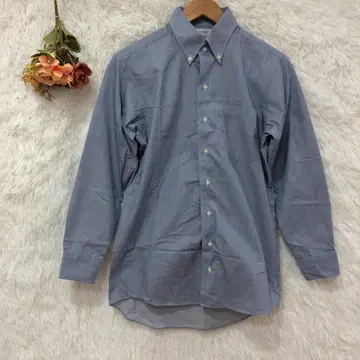 오리히카 버튼 다운 긴팔 셔츠 [M] 면 100% 비즈니스 파랑