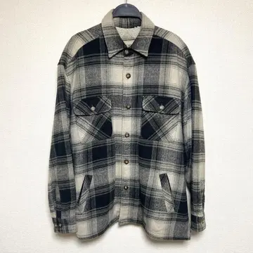 SEA HOP 옴브레 체크 플란넬 셔츠 보아 안감