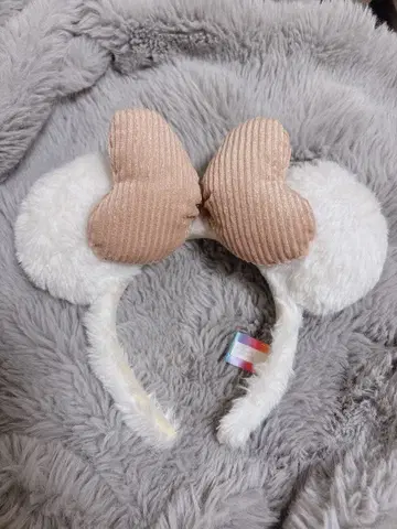 디즈니 머리띠 화이트 핑크