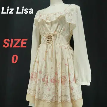 LIZ LISA 리즈리사 꽃무늬 원피스 프릴 리본 에펠탑 핑크