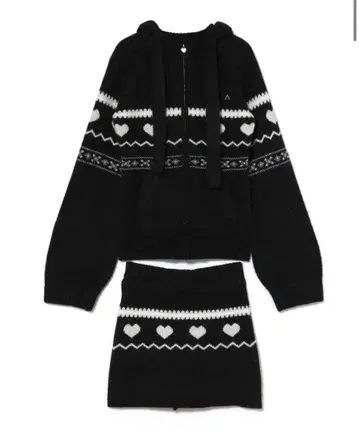 andmary Heart 니트 세트업 블랙