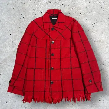 DRIES VAN NOTEN 체크 울 코트 체스터 코트