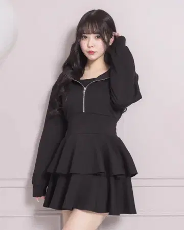 pium 레이어드 티어드 본딩 원피스