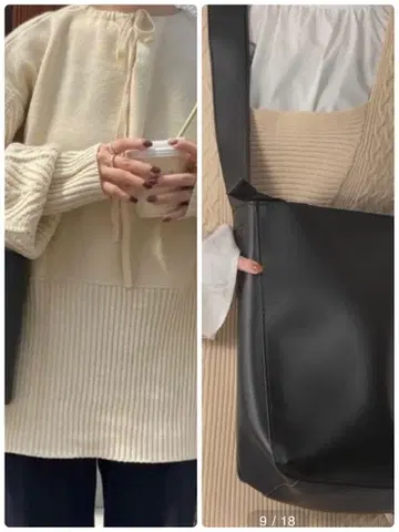 lawgy 니트+스퀘어 숄더백 세트