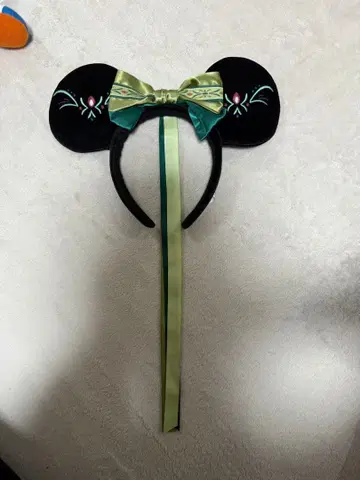 [ 신규 지역 ] 디즈니 머리띠 블랙 귀 그린 리본